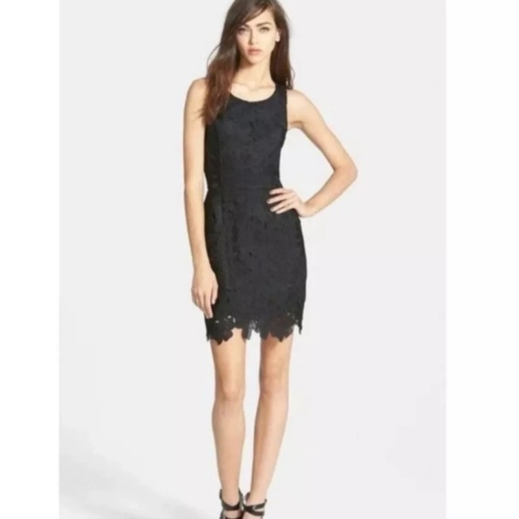 Lace Crochet ASTR The Black Label Women’s Black Sleeveless Midi Dress Medium - Picture 15 of 16